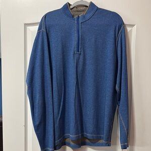 Johnnie-O Men's Blue 1/4 zip Sweater